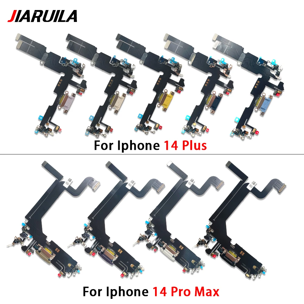 New For iPhone 14 Pro Max Plus USB Charging Port Dock Charger Connector Board With Microphone Flex Cable