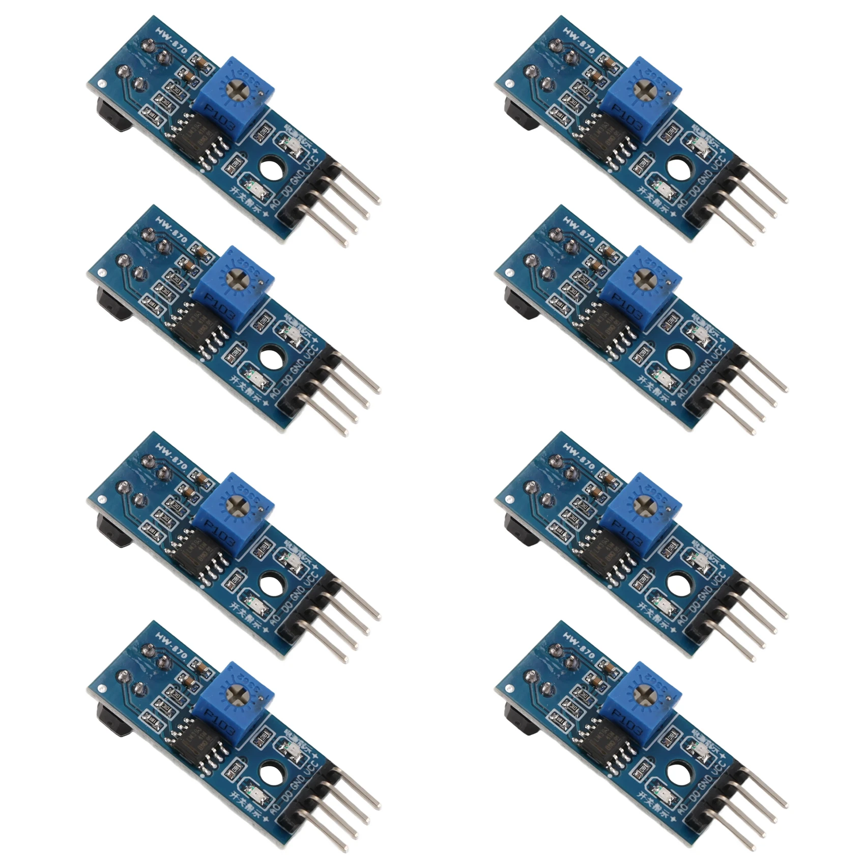 A46U 8Pcs TCRT5000 Infrared Reflective Sensor IR Photoelectric Switch Barrier Line Track Module for Smart Car Robot