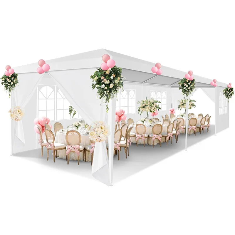 10x10 10x20 10x30ft Party Tent Gazebo Canopy with Removable Sidewalls | Waterproof Outdoor Wedding Tent, BBQ Pavilion & Event Shelter | Portable Backyard Sunshade Canopy Top