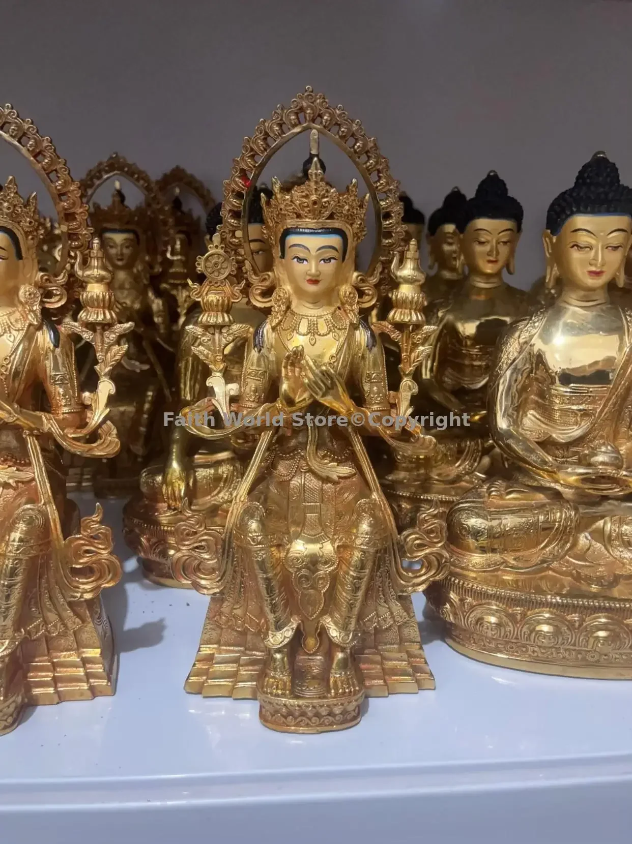 

Buddhism Maitreya Metteyya Future buddha Asia Tibet figure of Buddha gilding Buddha Statue temple monk worship protect Family