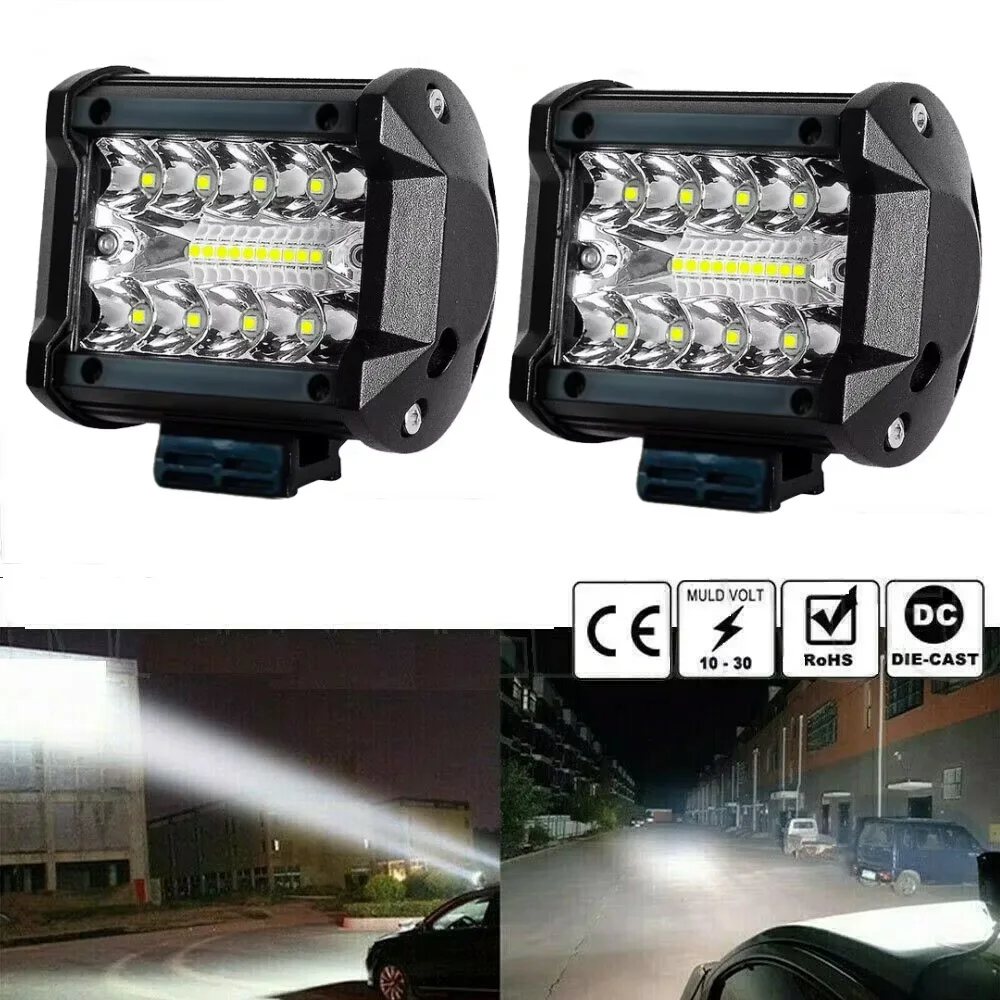 4 Inch Car LED Work Light Bar Super Bright Spotlights Headlight Fog Lamp For Offroad SUV ATV UTV Vehicles Trucks Boat Motorcycle