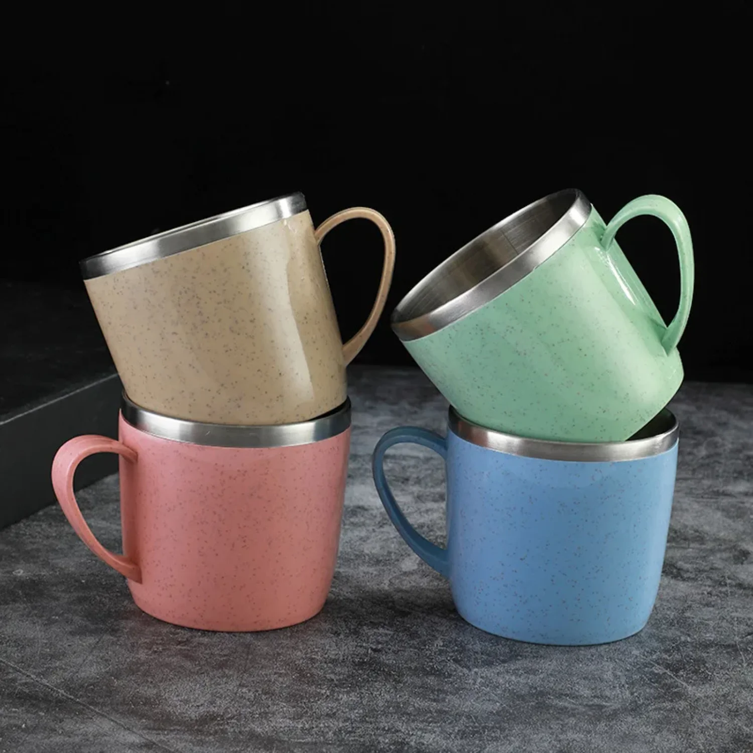 201-300ML Stainless Steel Coffee Cups Double Layer Anti-scalding Milk Mug Tea Drinks Water Cup   Office Children Milk Cup