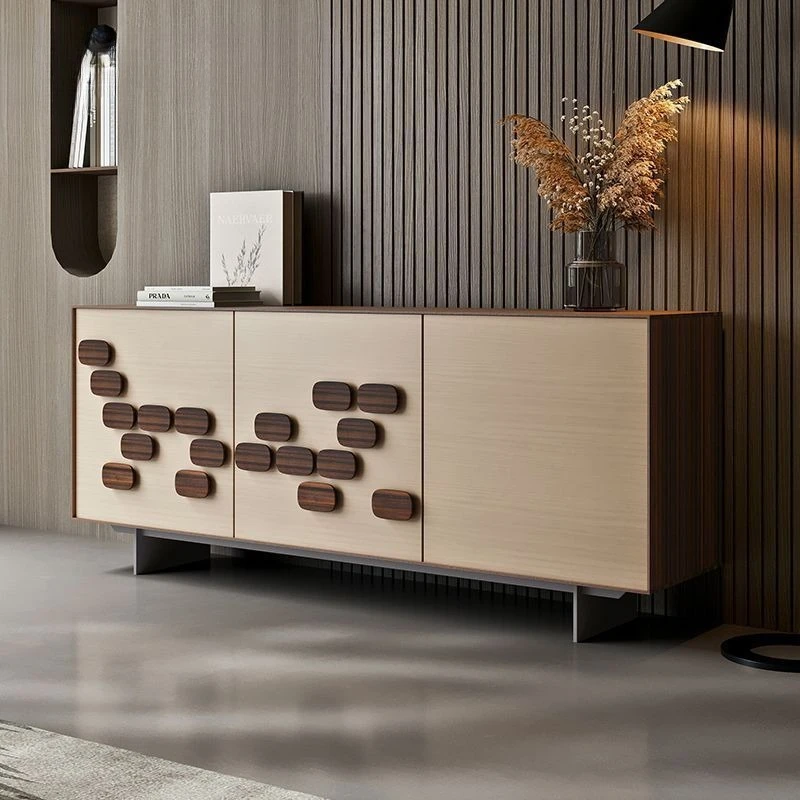 Italian minimalist high-end side cabinet modern minimalist piano paint porch cabinet storage storage cabinet tea cabinet