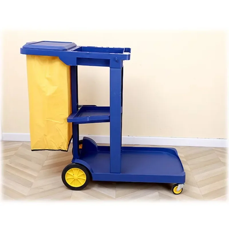 عربة تنظيف البراغي البلاستيكية التجارية متعددة الوظائف مع غطاء للفندق والمطعم #1