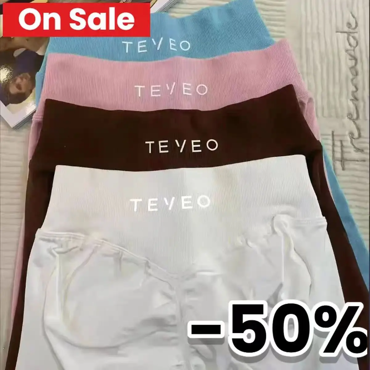 TEVEO Short De Yoga Sans Couture, Élastique, Respirant, Pêche, Fesses, Fitness, Vélo D'Exercice, Cour, Extensible