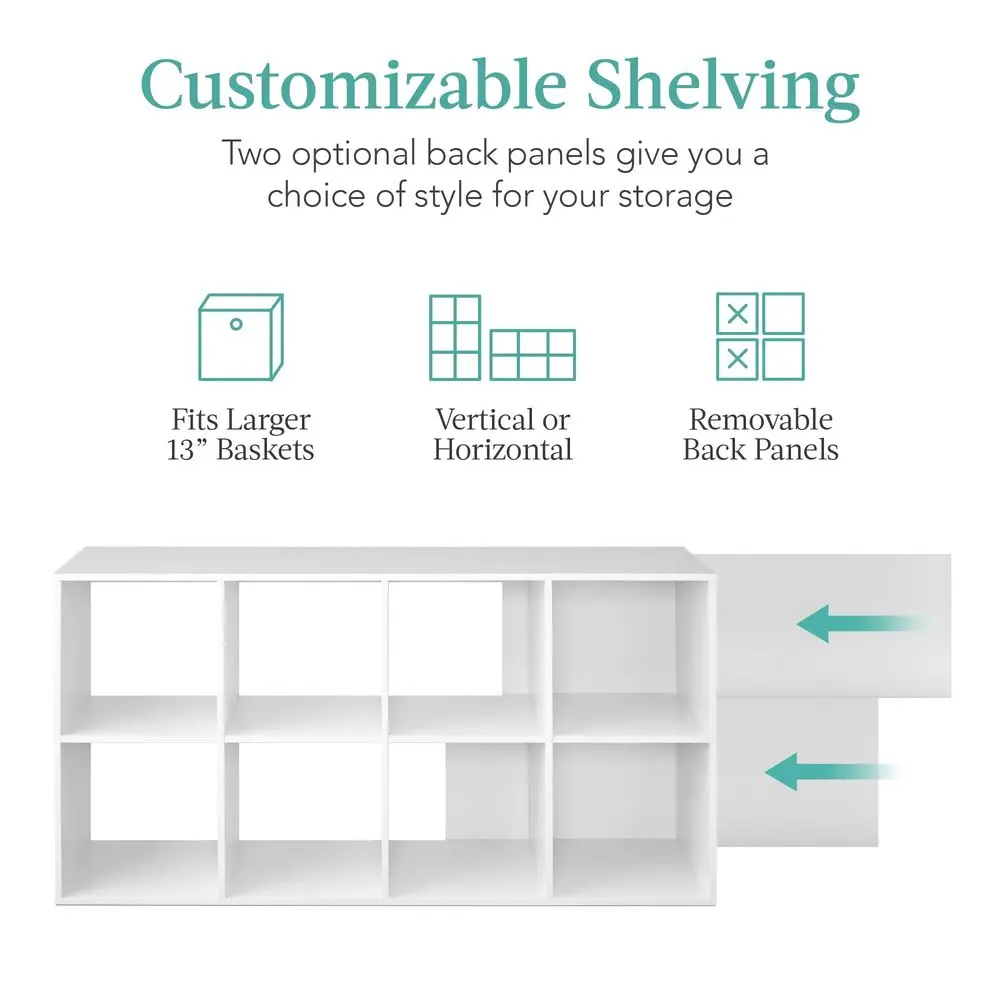Choice Products 8Cube Storage Organizer, 13.5in Shelf Opening, Bookcase, Display Shelf, Customizable w 2 Removable