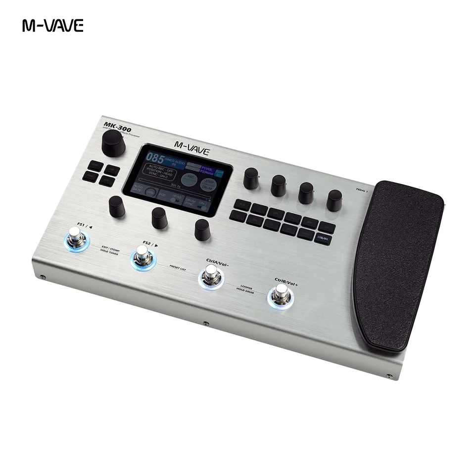 M-VAVE MK-300 ギターベースマルチエフェクトプロセッサー、充電式