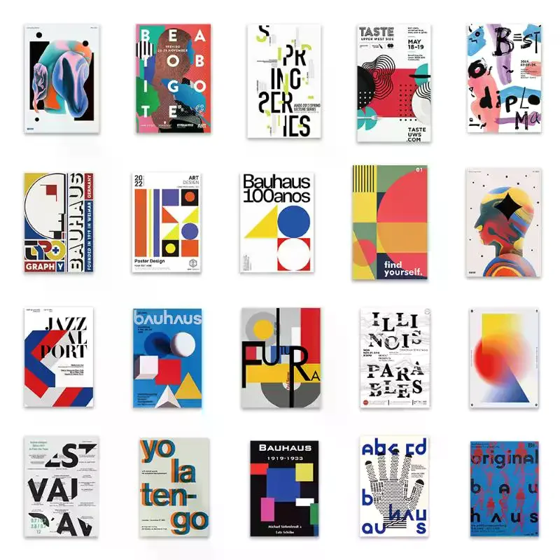 สติกเกอร์ศิลปะแนวบาวเฮาส์ 40 ชิ้น/ชุด ลายกราฟฟิตี้เท่ๆ แบบนามธรรม สำหรับตกแต่งสเก็ตบอร์ด โทรศัพท์ แล็ปท็อป กระเป๋าเดินทาง