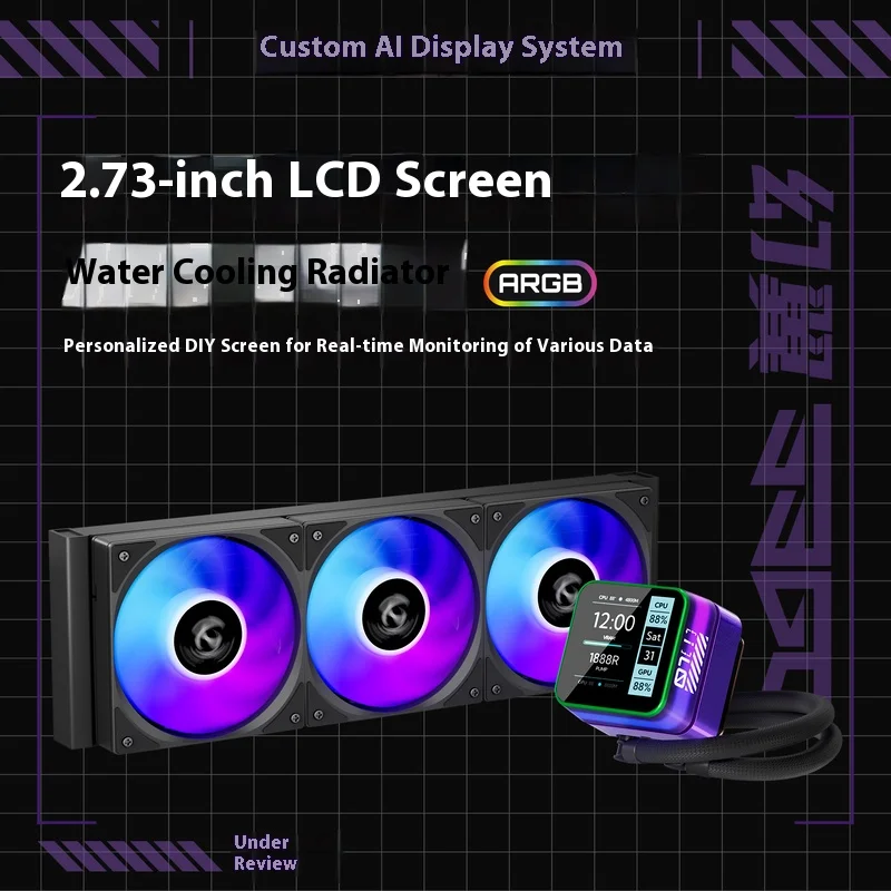 X-GAMERX S360 Putih/Hitam ARGB All-In-One Layar LCD AIO LIQUID COOLE Radiator Pendingin Air 5V 3PIN ARGB Fan Pendingin Cairan CPU