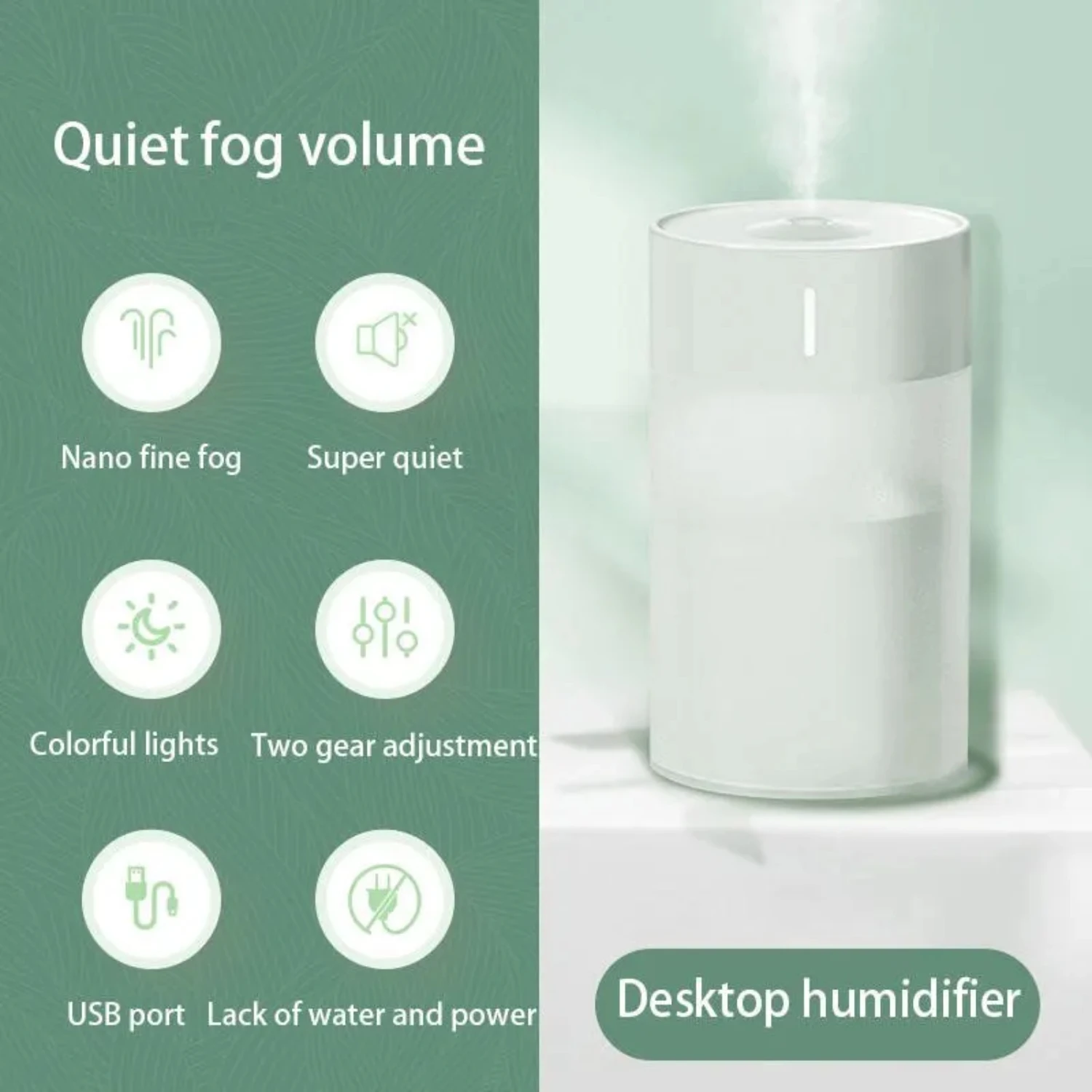 Humidificador doméstico USB con lámpara de atmósfera, gran capacidad, regalo de aromaterapia