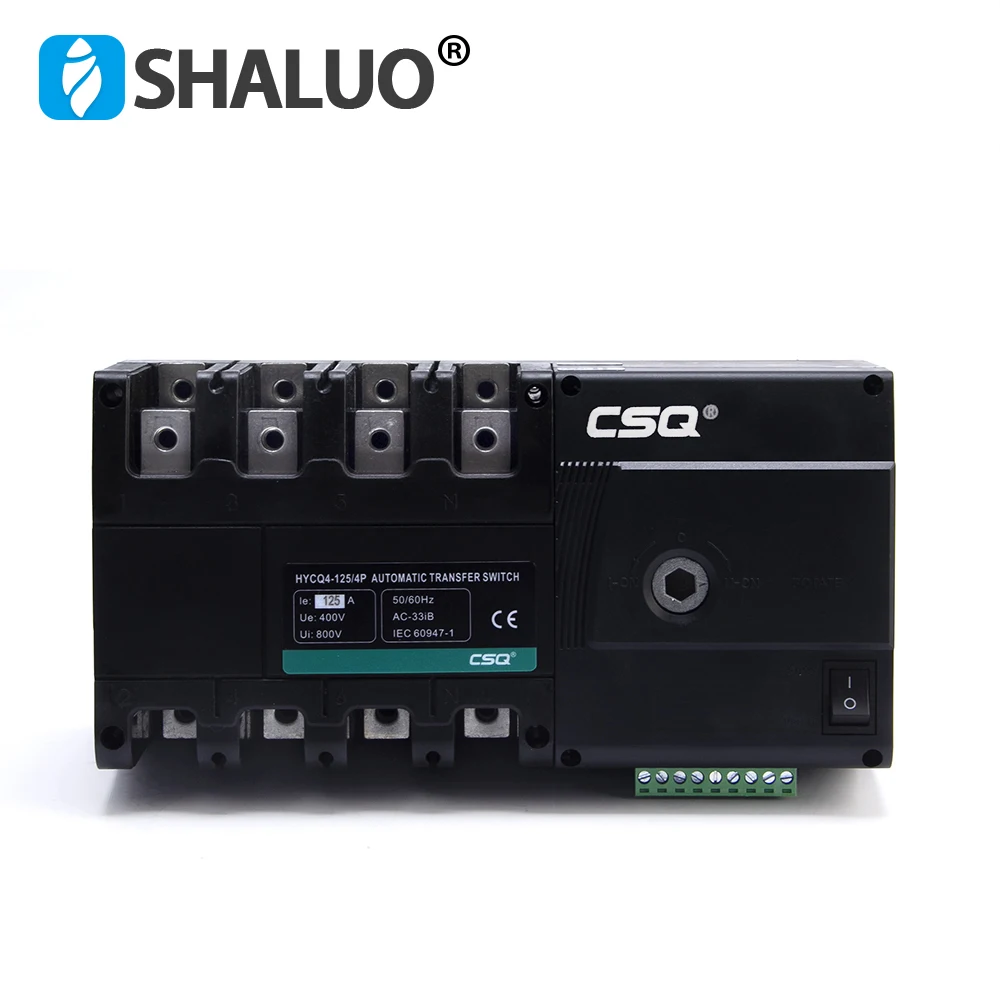 PC Class CSQ HYCQ4-125 125A 4P ATS Automatic Transfer Switch For Generator Control Module ChangeOver Switch AC220V Nylon Made