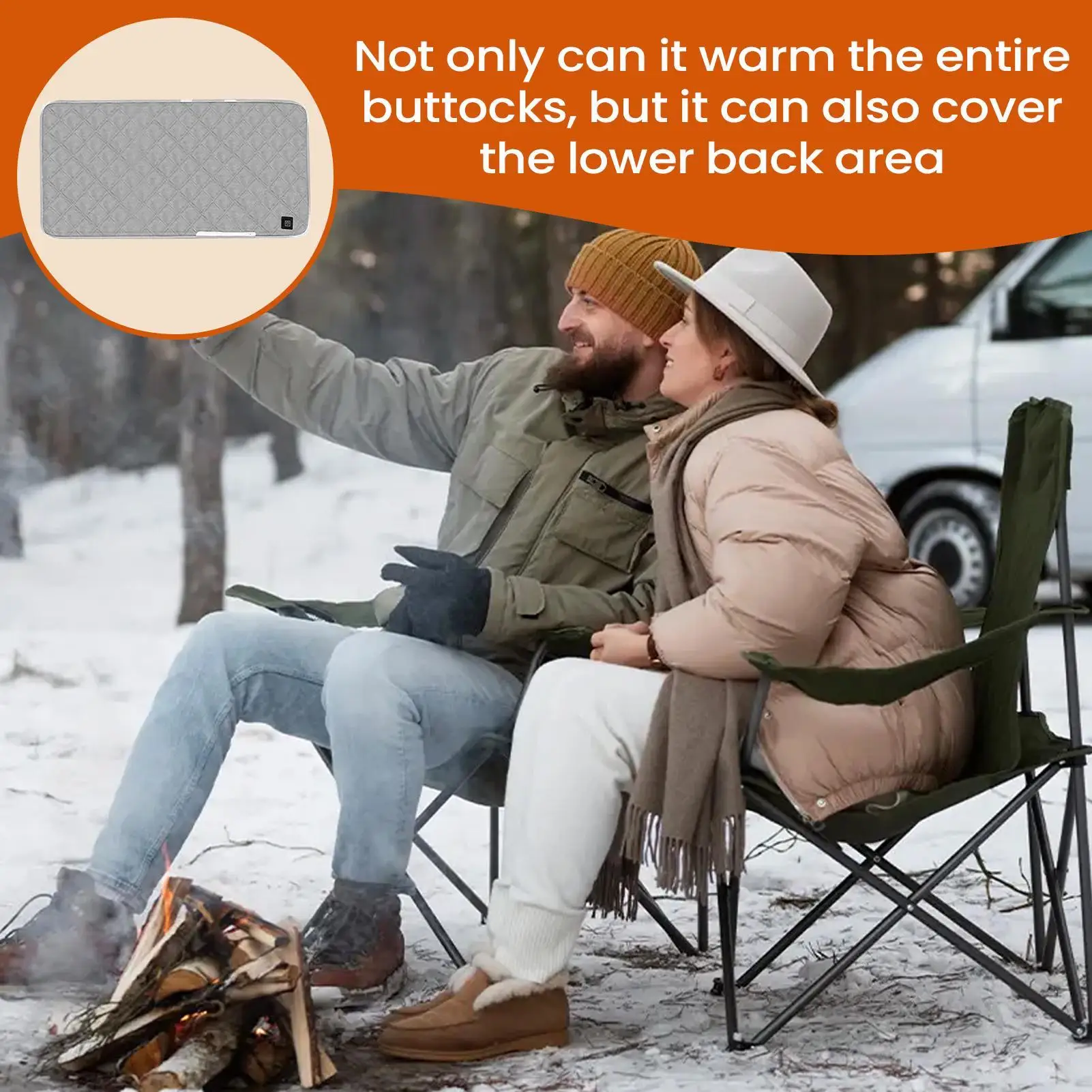 

Heated Office Chair Pad USB Heated Stadium Seats Chair Pad Mat With 3 Mode Portable For Indoor Outdoor Winter Sports Events