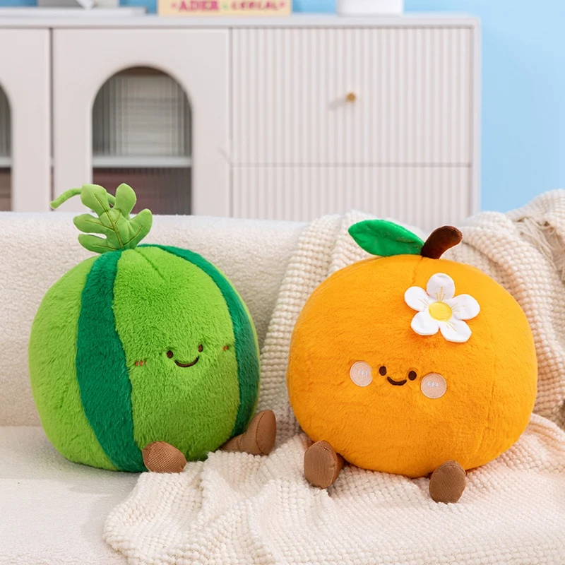New Cartoon Apple Coconut Fruit Pillow Cute Strawberry Orange Plush Toy Soft Stuffed Watermelon Pineapple Doll Christmas Gifts
