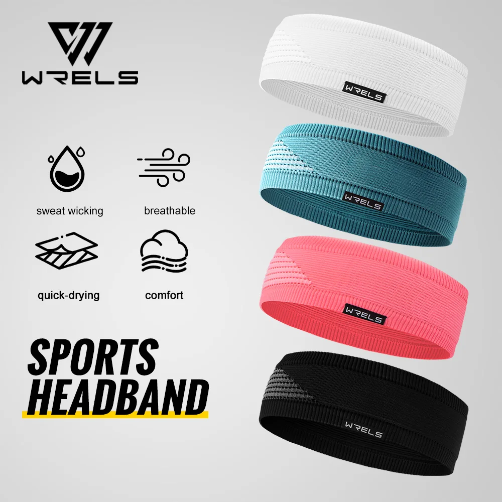 WRELS Summer Sport Headband Breathable Fitness Gym Sweatband Elastic Men Women Outdoor Running Tennis Sweat-Absorbent Headband