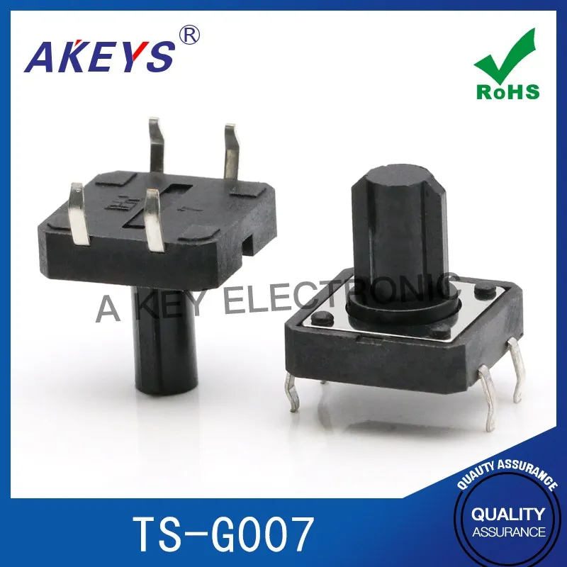 5PCS TS-G007 12*12 touch switch 4-pin plug-in micro vertical in-line connector aircraft head button