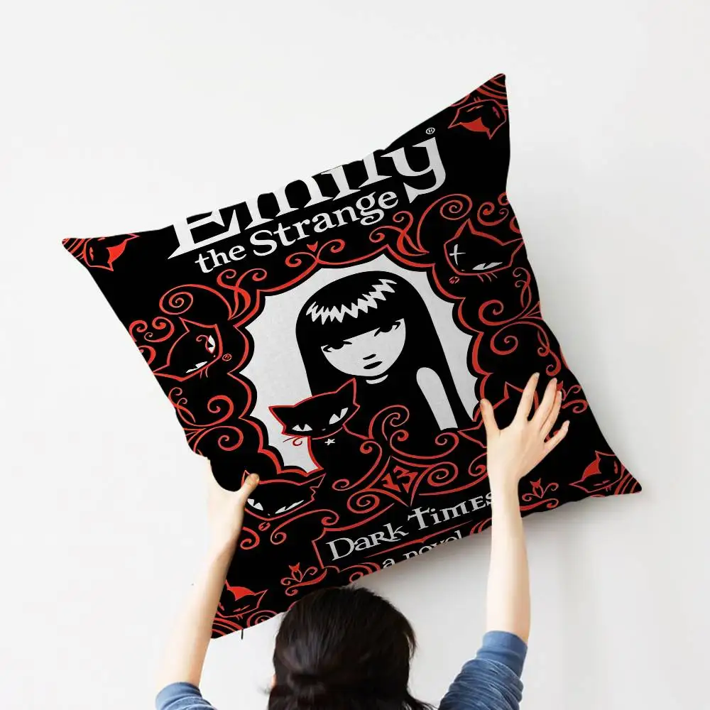 كاريكاتير إميلي غريب كلاسيكي خمر غطاء الوسادة وسادة للديكور أريكة ديكور المنزل أكياسها #5