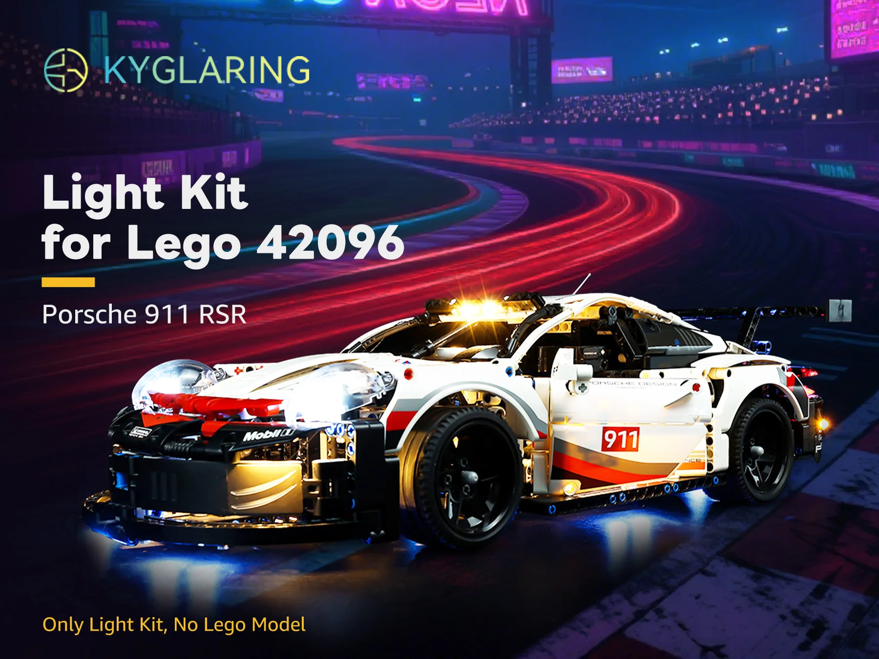 Kyglaring LED Light Kit suitable for Lego Porsche 911 RSR 42096 Building Blocks Decorative Lamp Not Include Lego Building