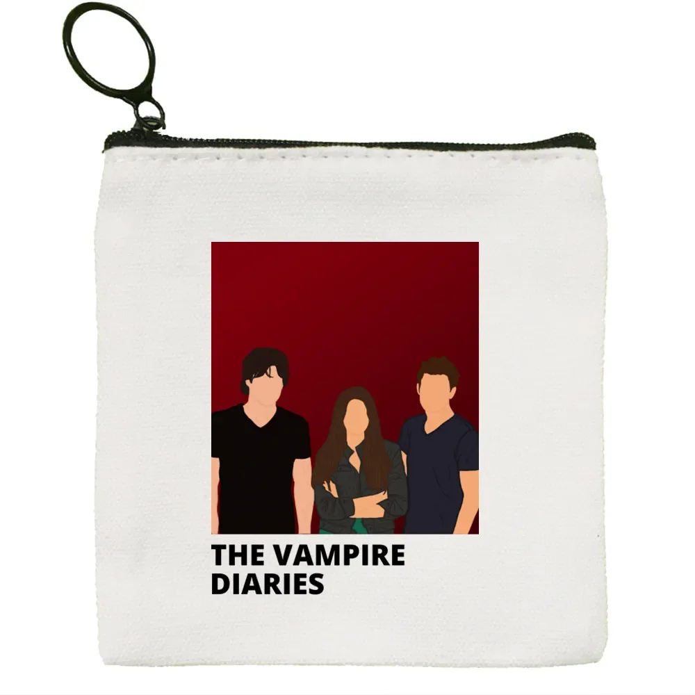 The Vampire Diaries Vintage Coin Purse, Mini Carteira, Bolsa De Mudança, Chaves Portáteis Domésticas, Armazenamento De Cartões, Saco De Cartão, Zíper