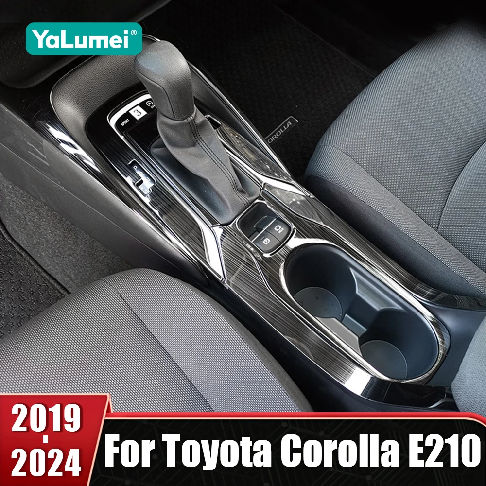 

For Toyota Corolla E210 2019-2021 2022 2023 2024 Hybrid Stainless Car Gear Shift Panel Cup Frame Cover Trim Stickers Protector