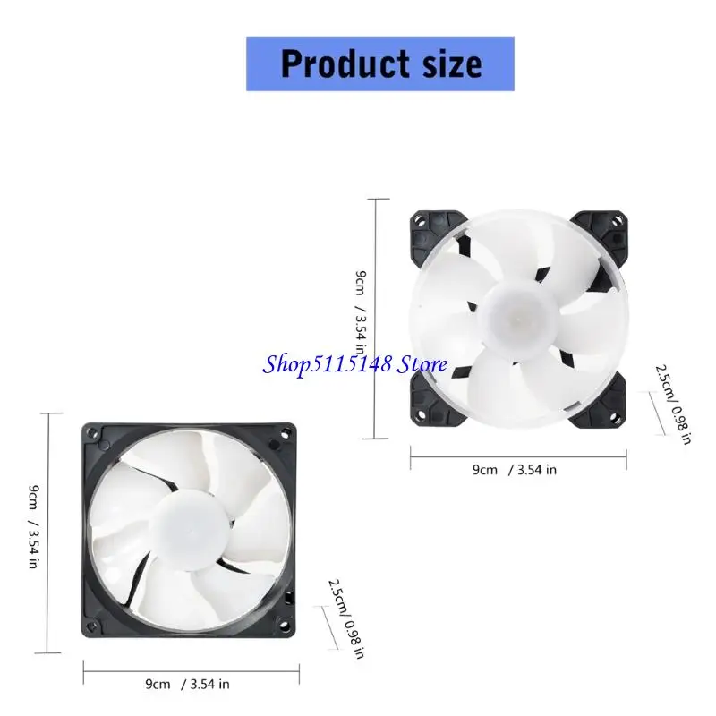 F3MA Argb 90mm 12V مروحة تبريد لجهاز الكمبيوتر الشخصي تبريد المياه مروحة تبريد سطح المكتب