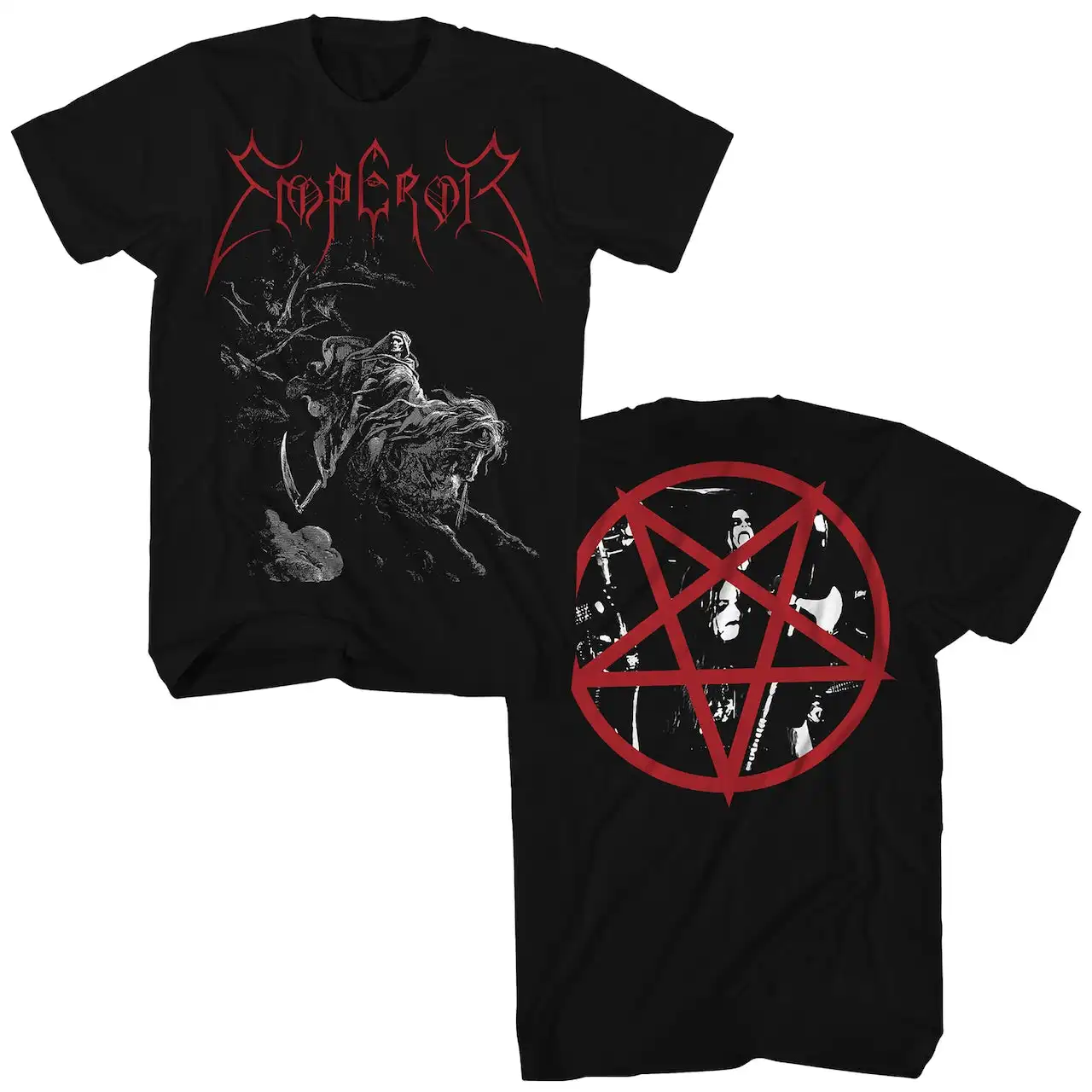 1991 Emperor Print T-shirt Men Women Cotton Hip Hop Oversized Tshirt Black Metal Rock Dark American Retro T Shirt Streetwear