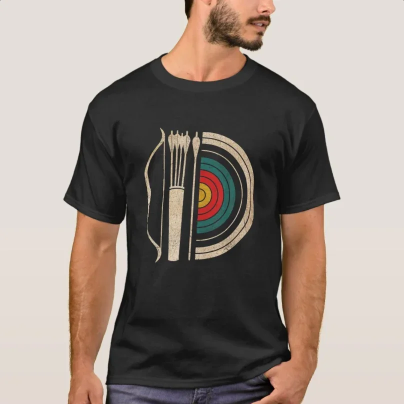 Archery Target Bow and Arrow Vintage Gifts Archer T-Shirt 100% Cotton O-Neck Summer Short Sleeve Casual Mens T-shirt Size S-3XL