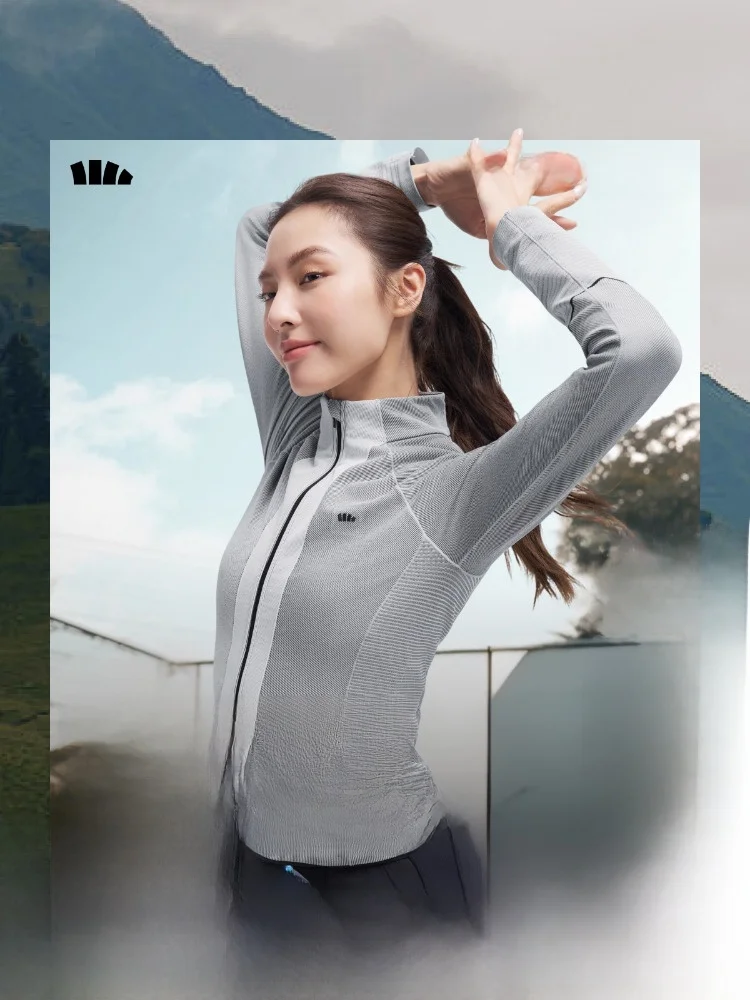 

Женская спортивная кофта Banana Le для бега и йоги с длинным рукавом, быстросохнущая, утягивающая, осенне-зимняя, на молнии, однотонная