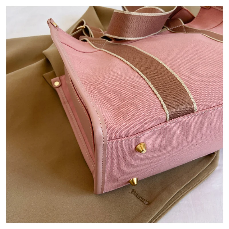 Bolso de hombro de lona para mujer, bolsa de mano cuadrada que combina con todo, de Color sólido, informal, de gran capacidad, para viaje diario, nueva tendencia, 2023