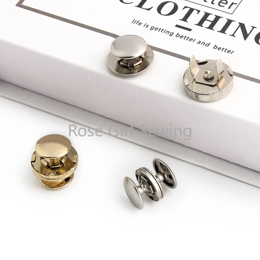 15/50/200PCS 10-12-14-18mm Rivet Magnetic Snap Button For Overcoat Bags Garment Single And Double Magnetic Stud Lock Accessories