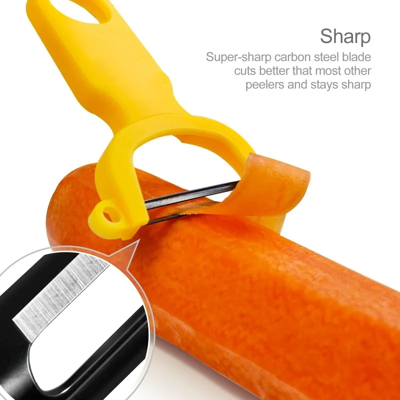 Multifunctional 2 in 1 Vegetable Peeler Stainless Steel Blade Y-Shaped Non-Slip Grip Fruit Potato Peeler for Kitchen