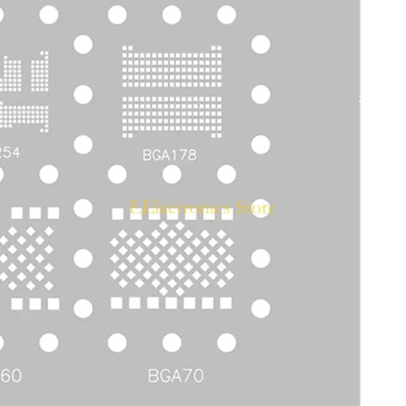 B03C EMMC 3 Chip Reballing Plate 0.15mm Metal Sheet with Rounded Corner Design, Silver Single Piece Tool for 10 x 8 cm Task Use,
