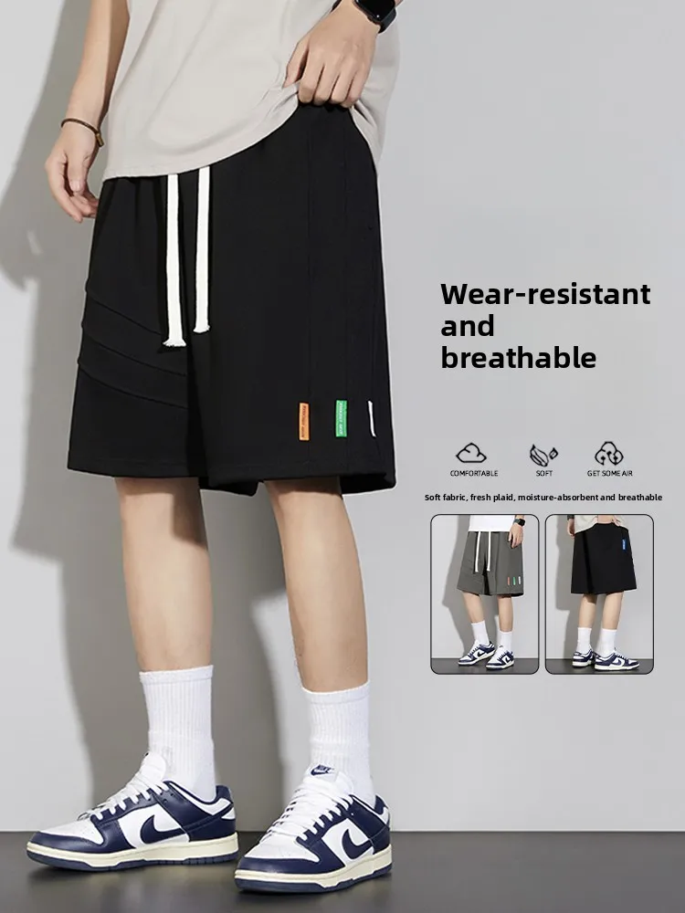 

Летние тонкие свободные быстросохнущие спортивные мужские шорты-бриджи в американском стиле, дышащие, комфортные, из хлопка...