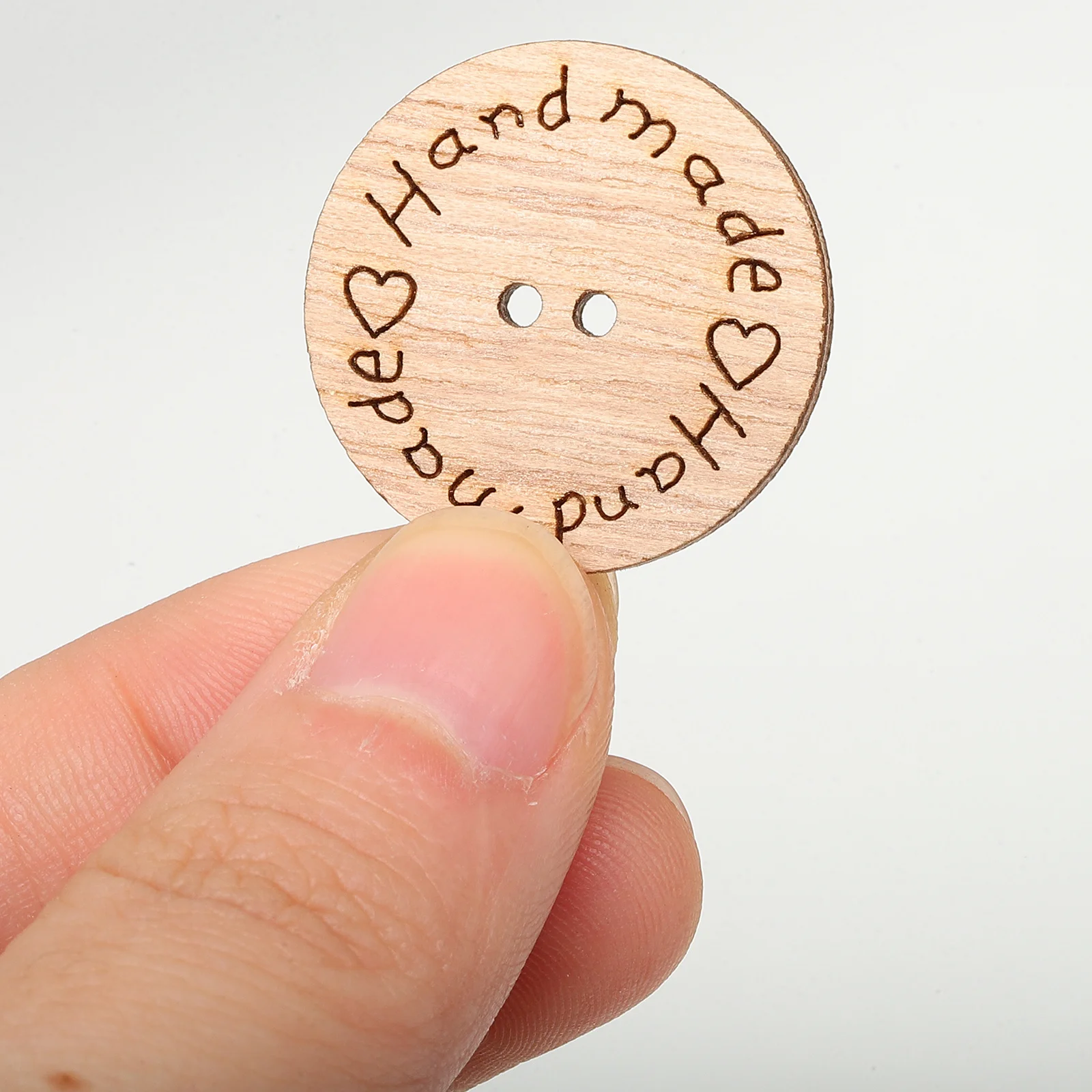 

100Pcs Wooden Buttons Colorful Double Hole Craft Buttons for Sewing Knitting Crochet DIY Clothing Decoration Wooden Heart Button