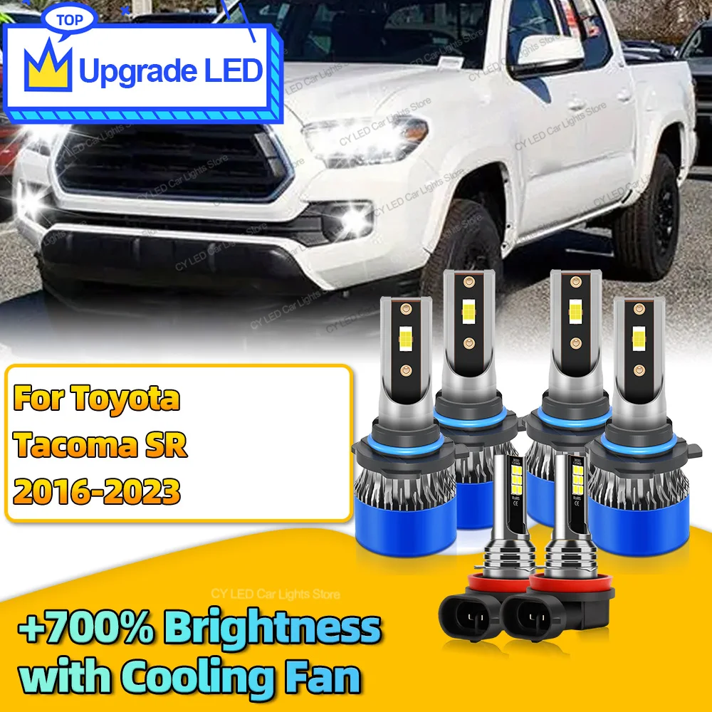 

6Pcs 30000LM LED Headlights Canbus Car Lamp HB3 HB4 H11 Auto Fog Lights Bulb For Toyota Tacoma SR 2016 2017 2018 2019 2020 2023