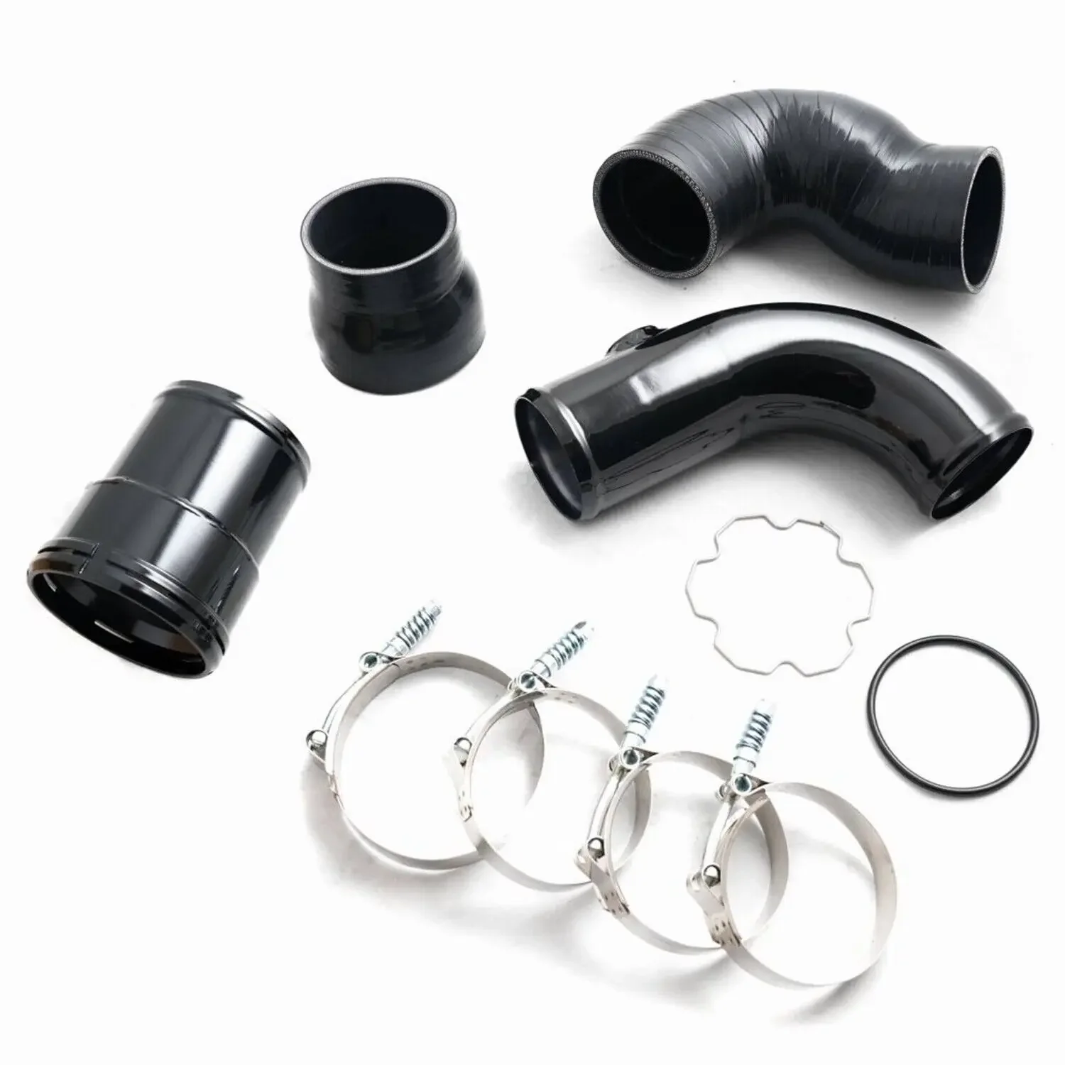 Black Silver Cold Side Intercooler Pipe Upgrade For Ford 6.7L Powerstroke Diesel 11-16 Radiators Parts