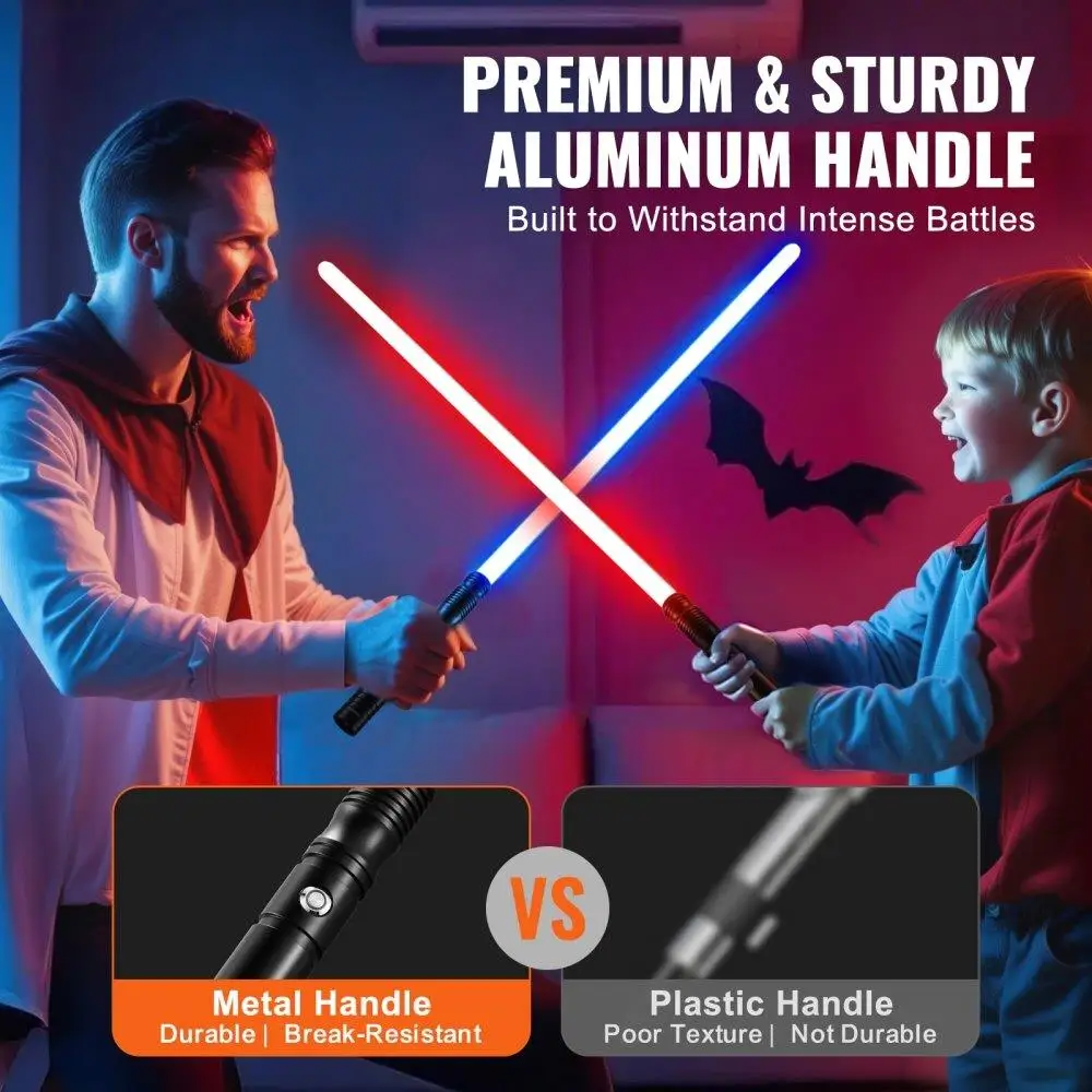 40 Inch Rechargeable RGB Light Sword 12 Color Options 16 Sound Effects Fantasy Role Play Toy