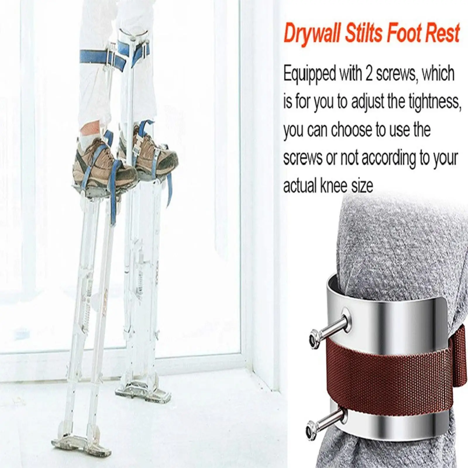 

2x Drywall Stilt Replace Parts Reliable Support Comfortable Easy to Install Stilt Accessories for Plastering Renovation Work
