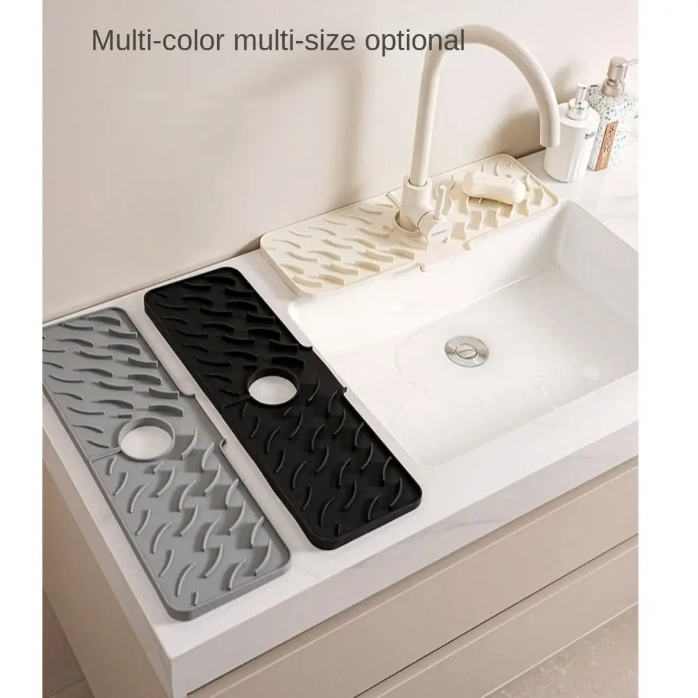 Durable Kitchen Faucet Splash Pad Gadgets Convenient Sink Faucet Raised Slope Mat Soft Multifunction Silicone Drain Rack