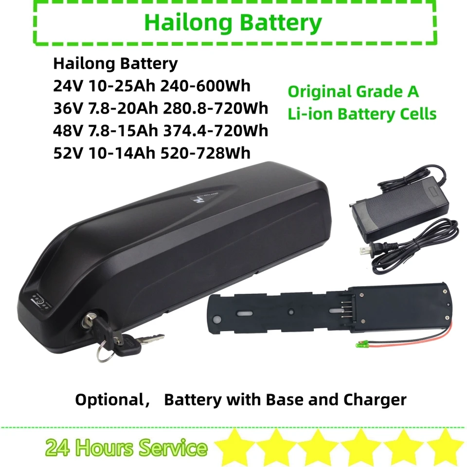 HL ダウンチューブタイプ電動自転車バッテリー Hailong 36V 7.5Ah 10Ah