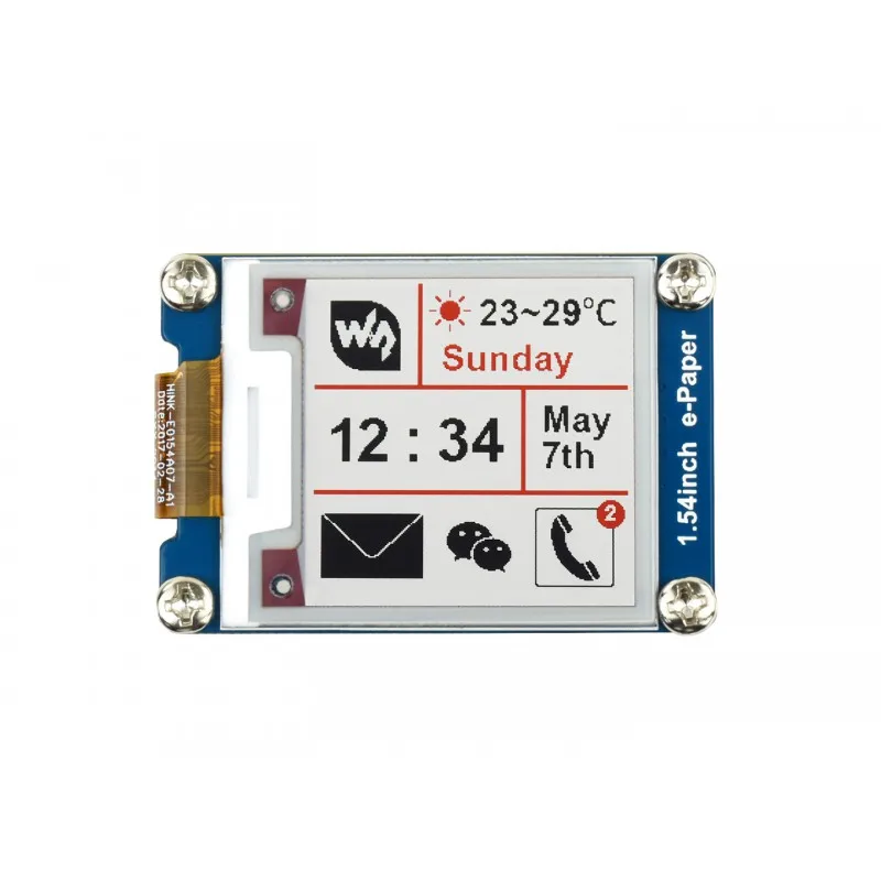 200X200, 1.54Inch E-Ink Weergavemodule, Drie Kleuren, 1.54Inch E-Papier Module (B)