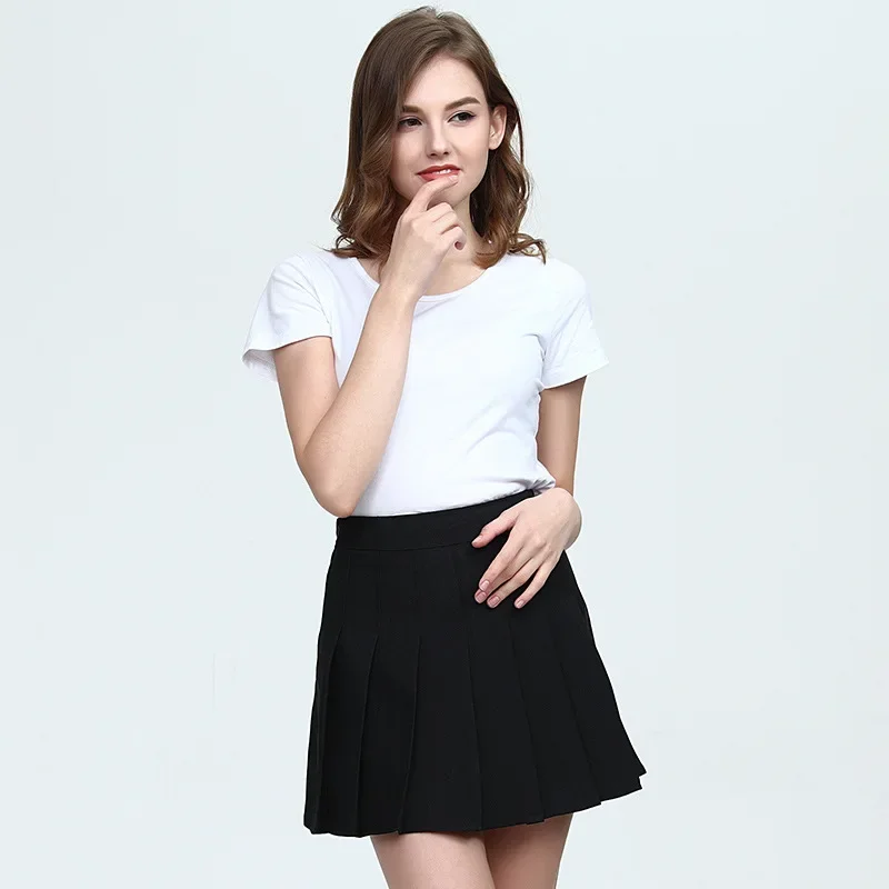 Girls A Lattice Short Dress High Waist Pleated Tennis Skirt Uniform with Inner Shorts Underpants for Badminton Cheerleader