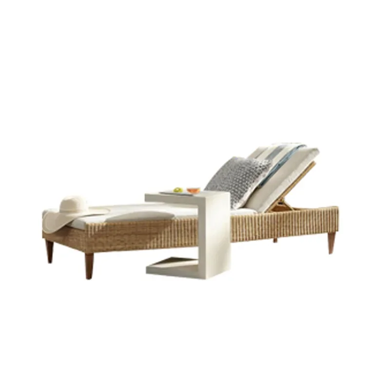 Outdoor Furniture Leisure Hotel Garden Club Courtyard Rattan Sofa Model Room Sales Department Braided Rope Outdoor Bed