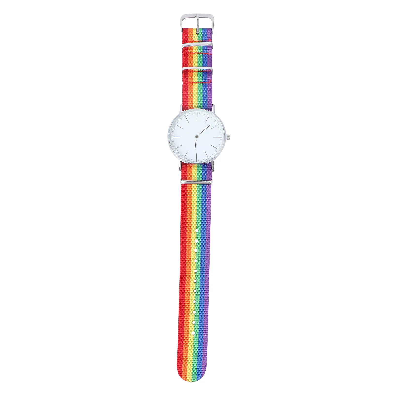 Rainbow Strap Quartz Watch Women Teen Girl Unique Fashion Wrist Decoration Durable Comfortable Elegant Silent Moving Occasions