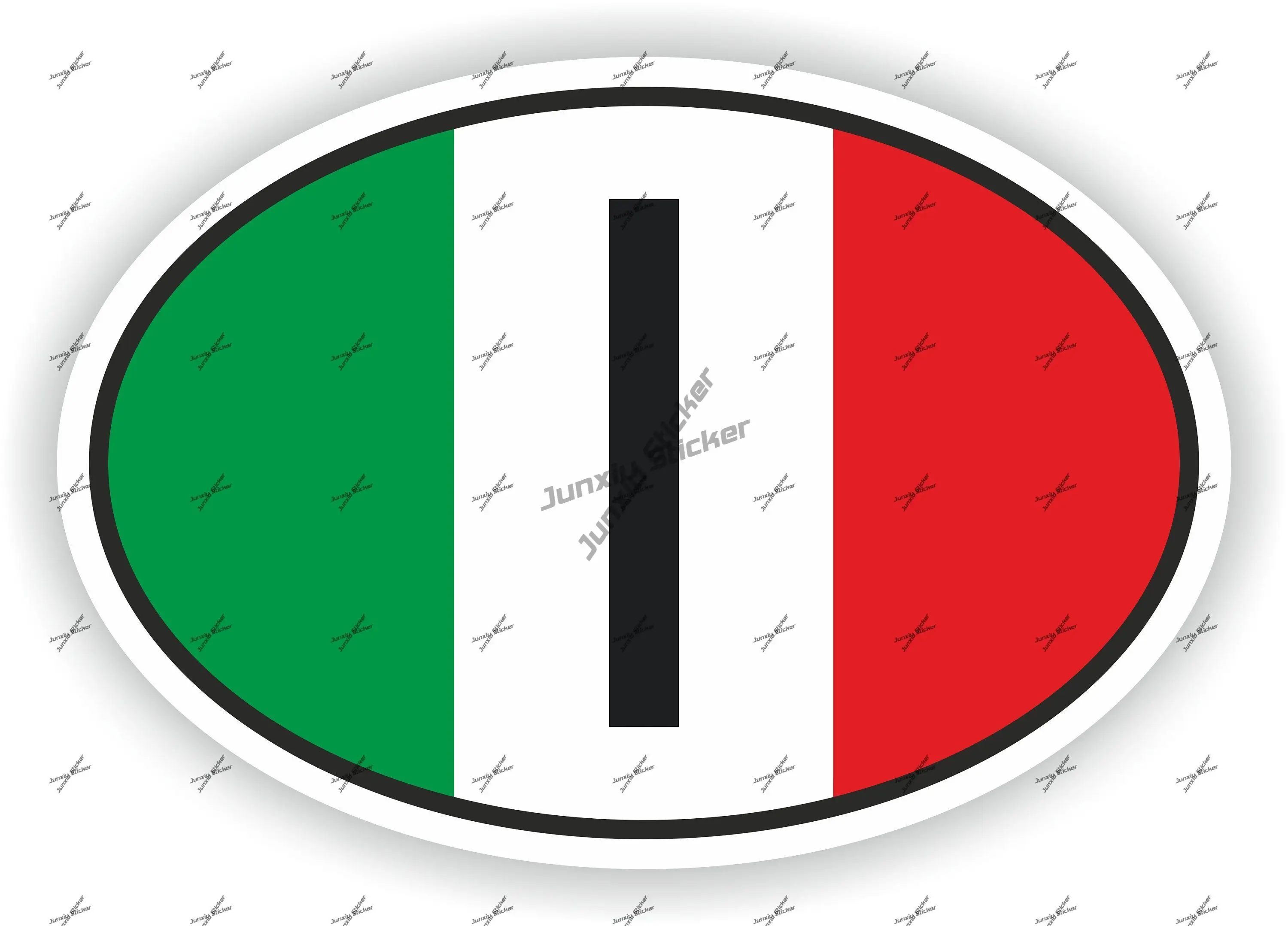 Italy I Country Code Oval Sticker with Flag for Bumper Laptop Book Fridge Motorcycle Helmet ToolBox Stickers Vehicle Accessories