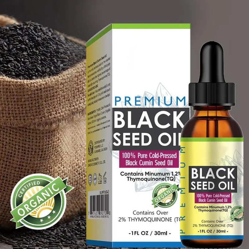 30ml Black Cumin Seed Oil For Hair Growth Thicken Hair Cold Pressed Liquid Nourish hair body Skin care Body Massage