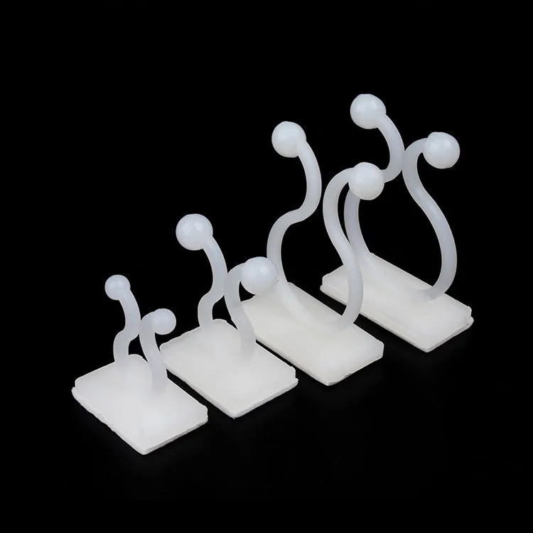 KL-1/2/3/5/6/7 White Nylon Plastic Wire Cable Ball Crimp Clip Clamp U Ring Glue Holder Fixied Seat Adhesive Mounting Twist Tie