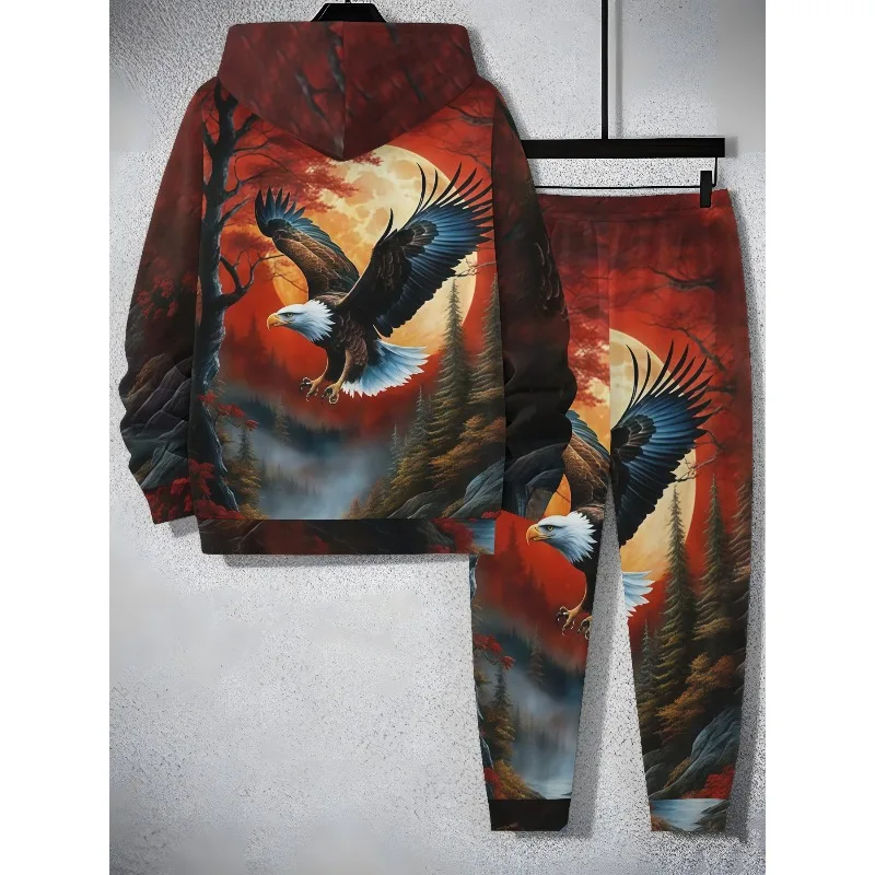 Рисунок 4 - Мужской комплект с капюшоном с узором орла для улицы