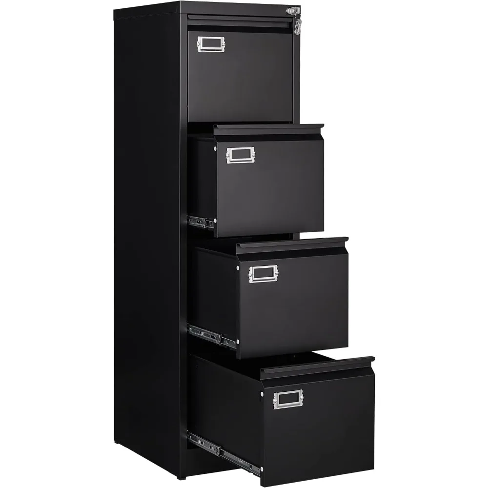 Metal Vertical File Storage Cabinet with Lock, Armário de arquivo de bloqueio, Armários para casa e escritório, 4 gavetas