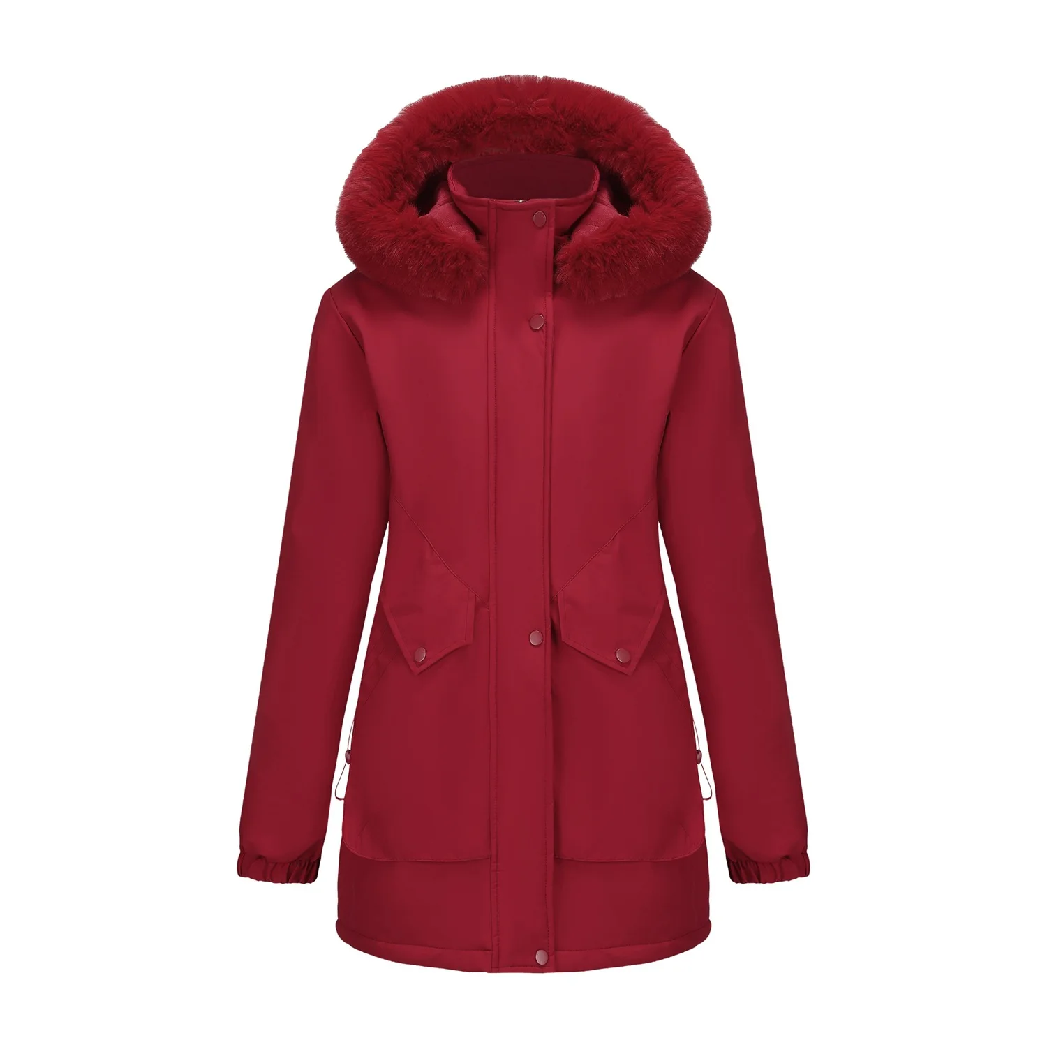 Vêtements décontractés à manches longues et col roulé, avec poches zippées, couleur unie, coupe cintrée, rembourrés en coton, 6 couleurs, mode automne/hiver