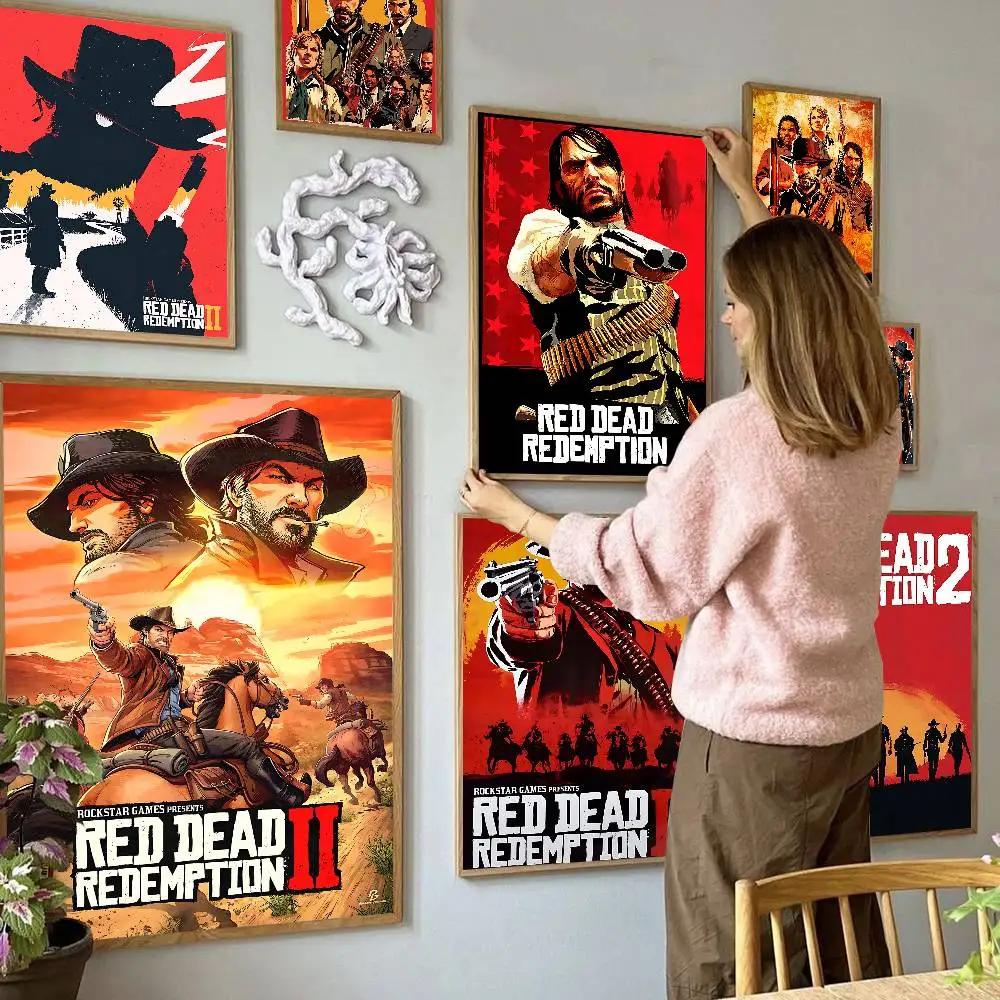 Game R-Red Dead-R-Redemptions 2 Classic Movie Posters HD Quality Poster Wall Art Painting Study Nordic Home Decor